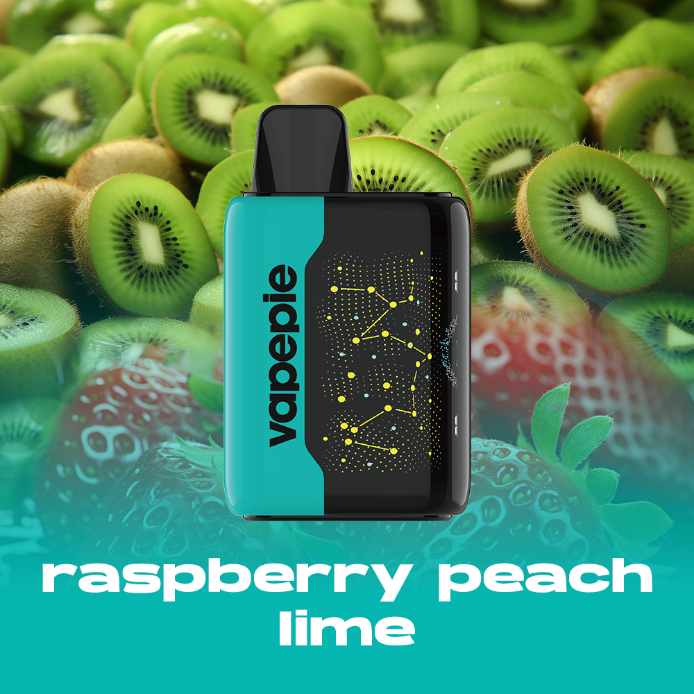 RASPBERRY PEACH LIME - VAPEPIE 25000 PUFFS - Star Sky Curved Screen